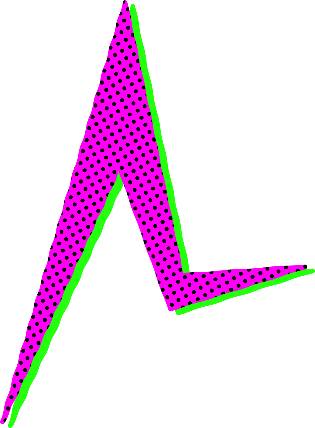 Trendy memphis retro style comic 80s-90s zigzag shape